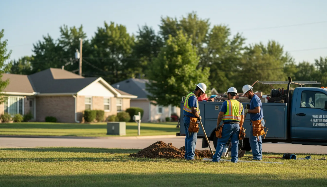 Residential water line and bathroom plumbing service in Hiland, WY